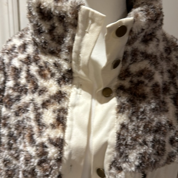 Leopard faux shearling coat size M - Picture 3 of 5